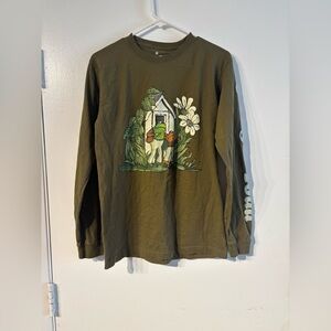 Frog and Toad Together Long Sleeve Shirt Medium Olive Green Book Graphic
(747)